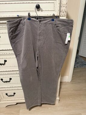 Talbots Gray Corduroy Straight-Leg Pants